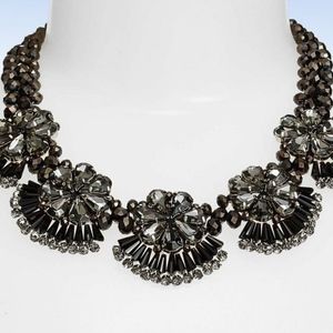 CAPRI COLETTE Fleurette Black Crystal Necklace